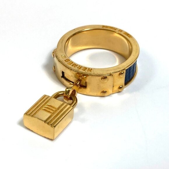 HERMES Accessories Scarf ring Metal blue/GoldHardware